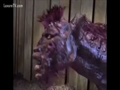 Frightening monsters fucking her